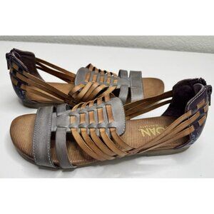 Roan By Bed-Stu Clarise Leather Woven Multi Color Sandals Size 7.5